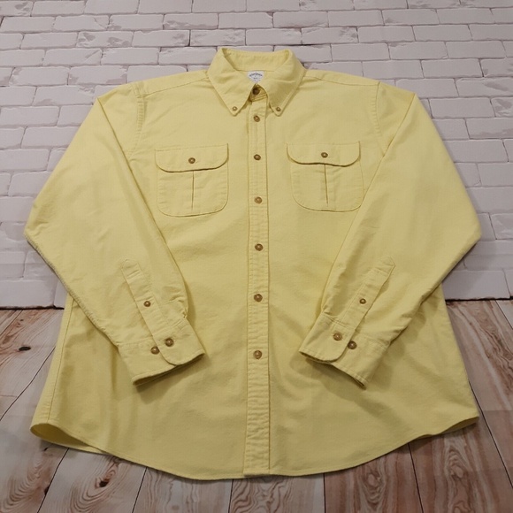 Brooks Brothers 1818 Button Down Shirt Mens Size L Western Pockets Heavy Work - Picture 1 of 5
